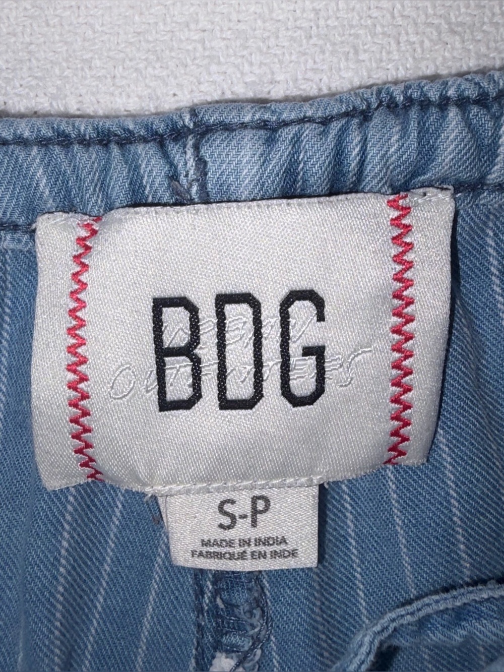 BDG Womens Striped Cotton Trousers Size S Boho Relaxed Lightweight Elastic Waist - Picture 5 of 7
